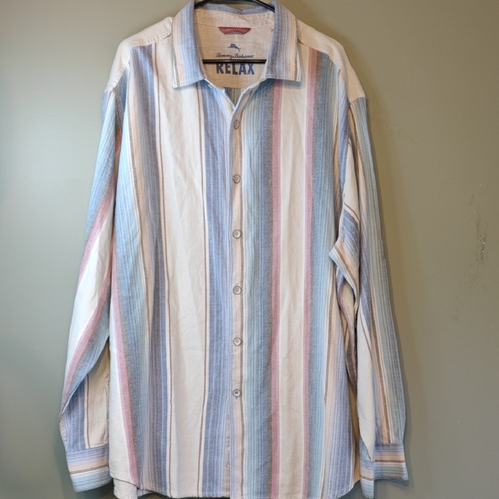 Tommy Bahama Men's 2xl Button Up Striped Shirt